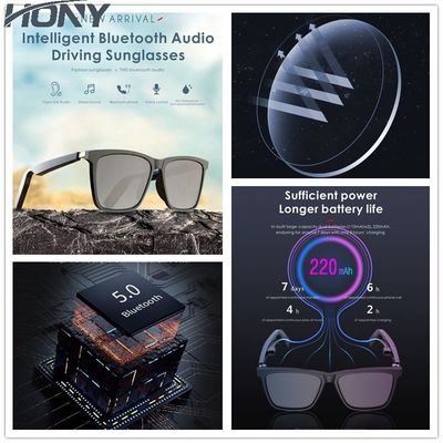 Bluetooth 5,0 ασύρματες κάσκες έξυπνο Eyewear 220mAh 160h ακουστικών