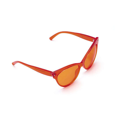 Πορτοκαλιά γυαλιά Chromotherapy προστασίας πλαισίων UV400 ματιών γατών PC