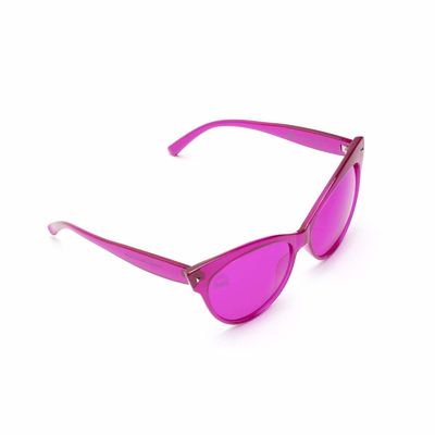 Χρώματος θεραπείας γατών ματιών πλαστικά γυαλιά ηλίου φακών πλαισίων ροδανιλίνης