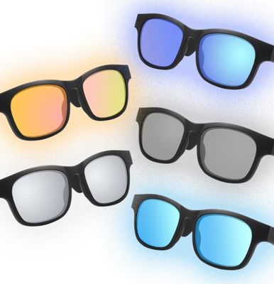 Έξυπνος ακουστικός γυαλιών ηλίου ομιλητών φακός καθρεφτών Bluetooth Eyewear ασημένιος