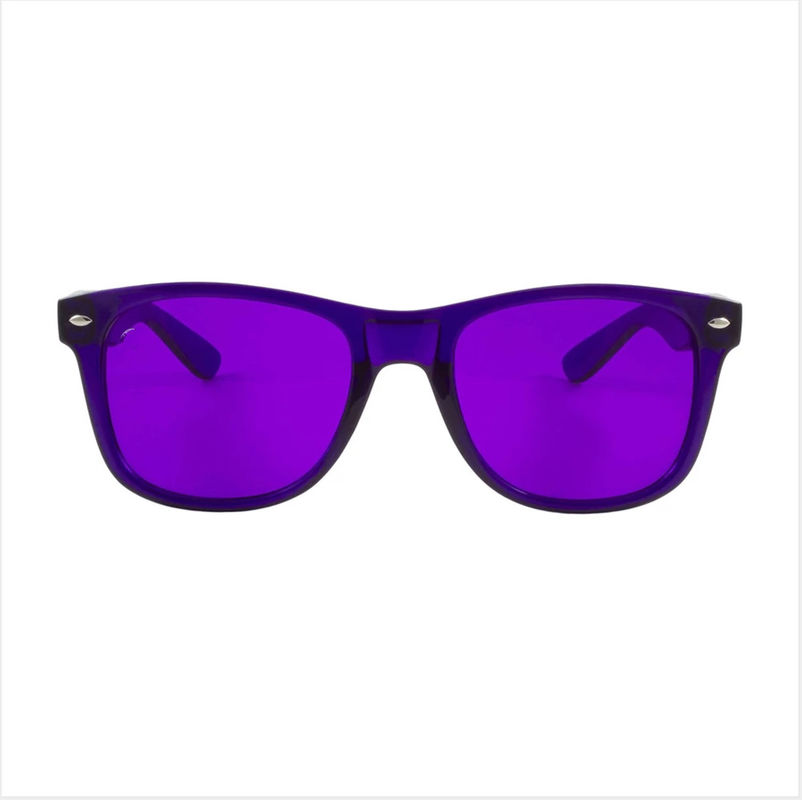 Βαμμένα βιολέτα γυαλιών UV UVB γυαλιά ηλίου θεραπείας χρώματος φακών ελαφριά